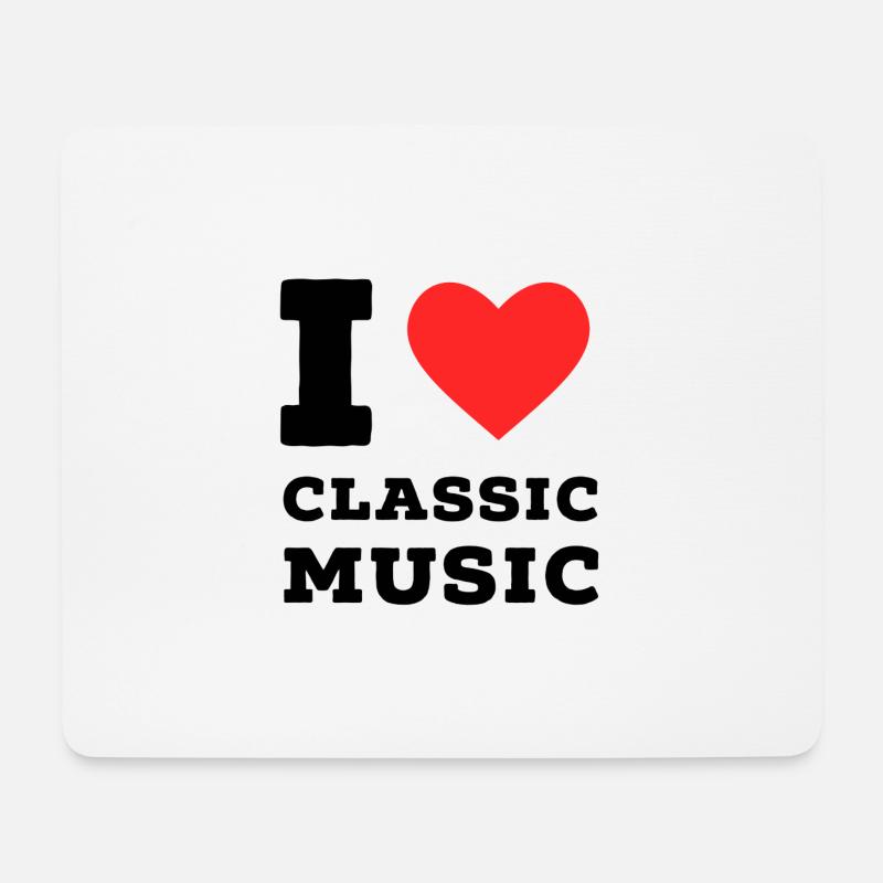 Ich liebe klassische Musik - Mousepad (Querformat) - Weiß
