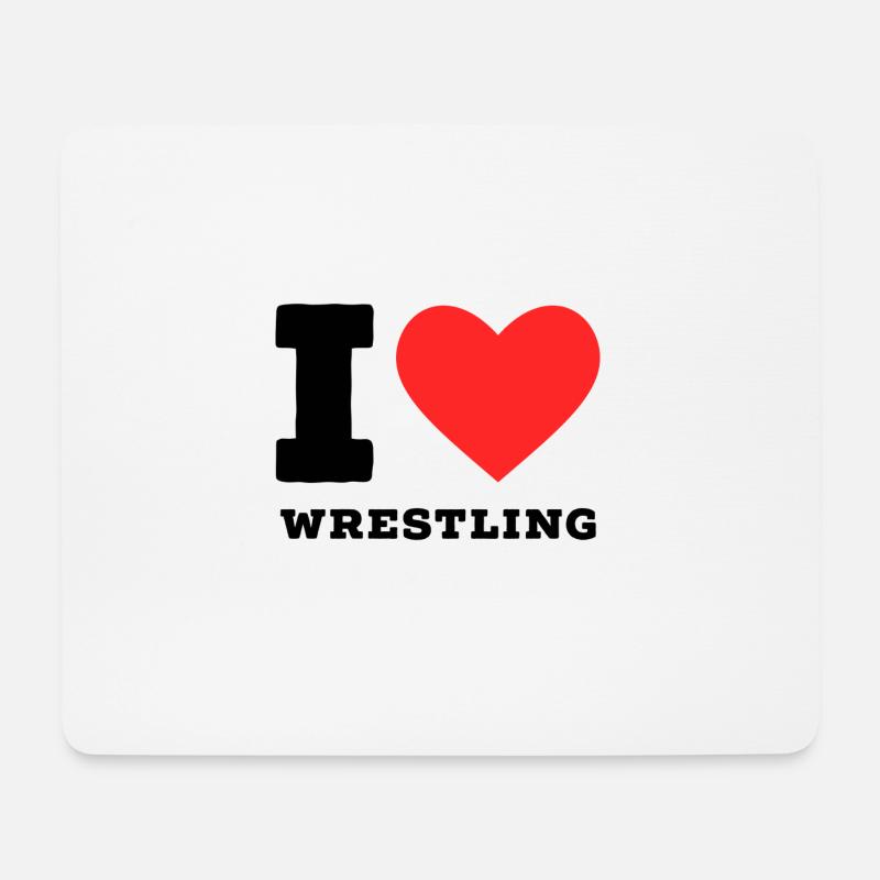 Ich liebe Wrestling - Mousepad (Querformat) - Weiß