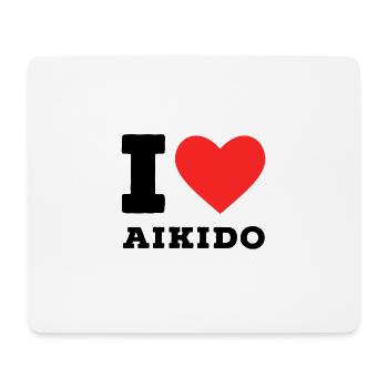 Ich liebe Aikido - Mousepad (Querformat) - Weiß - Vorne