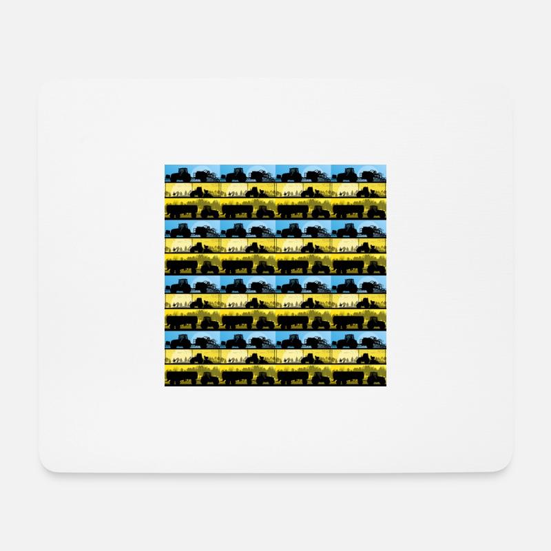 Traktor Stripes 6 I Lustig Cool Design Trecker - Mousepad (Querformat) - Weiß
