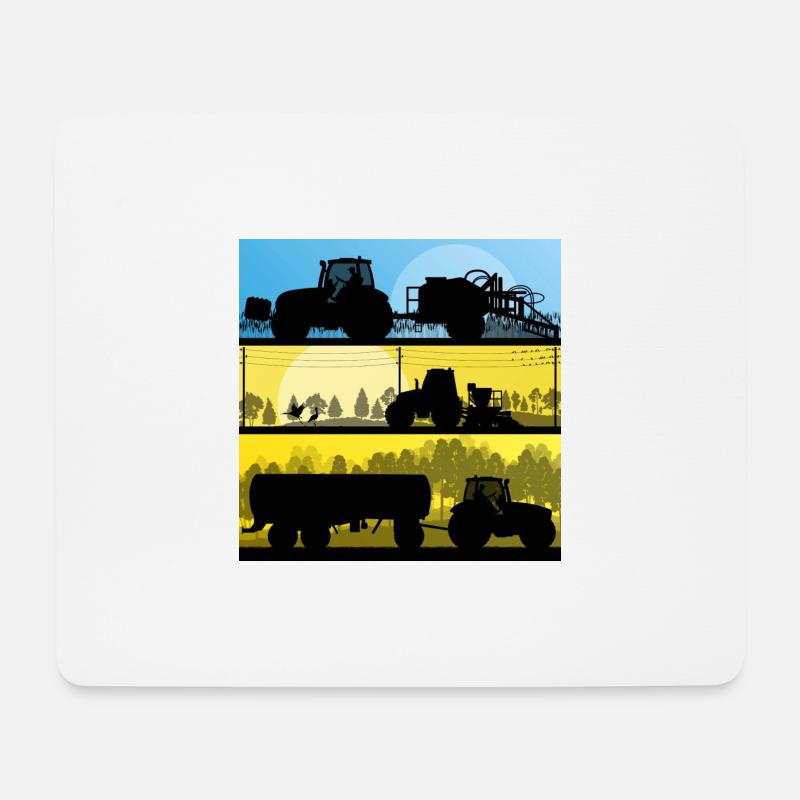 Traktor Stripes 2 I Trecker Kinder Lustig Design - Mousepad (Querformat) - Weiß
