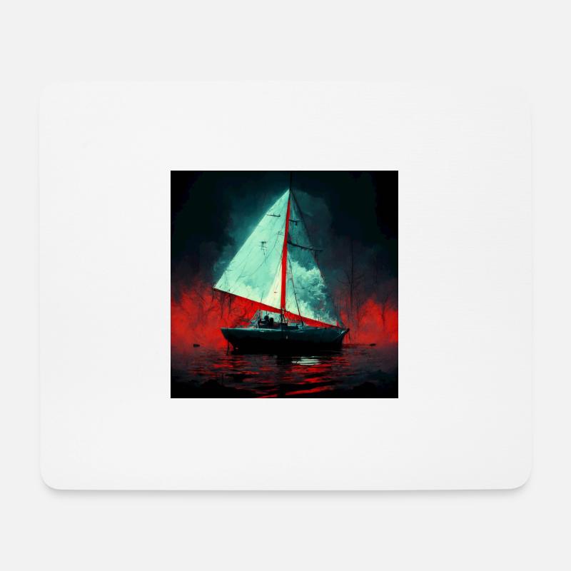 Psychopath's sailing boat - Mouse Pad (horizontal) - white