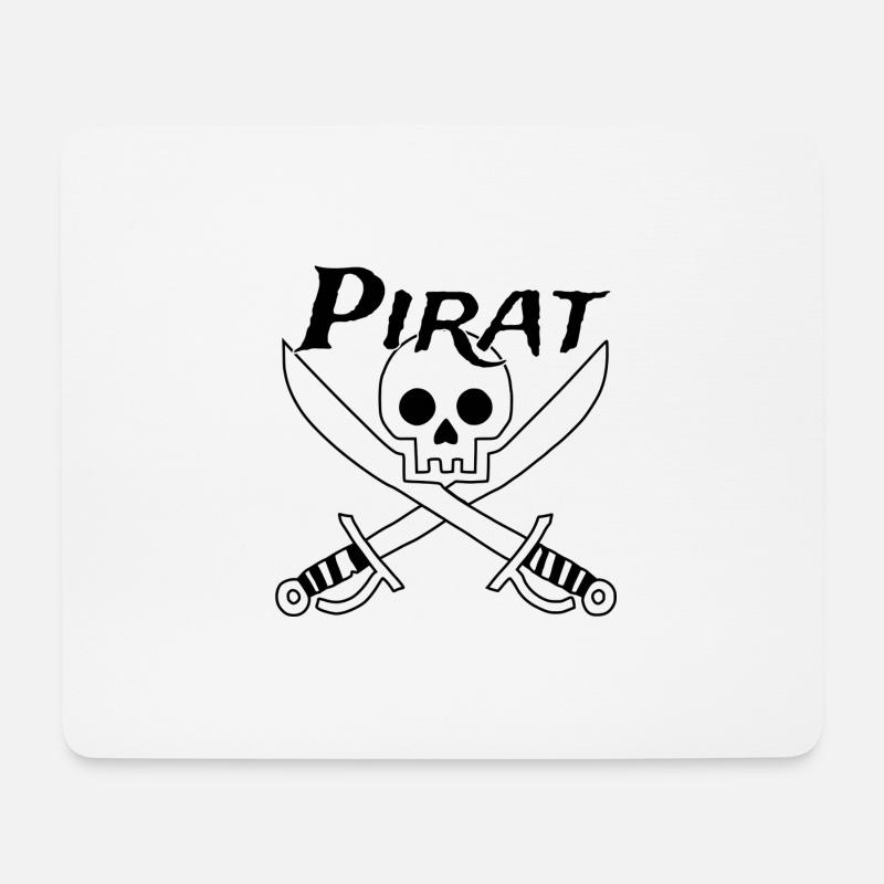 Pirat - Totenkopf - Mousepad (Querformat) - Weiß