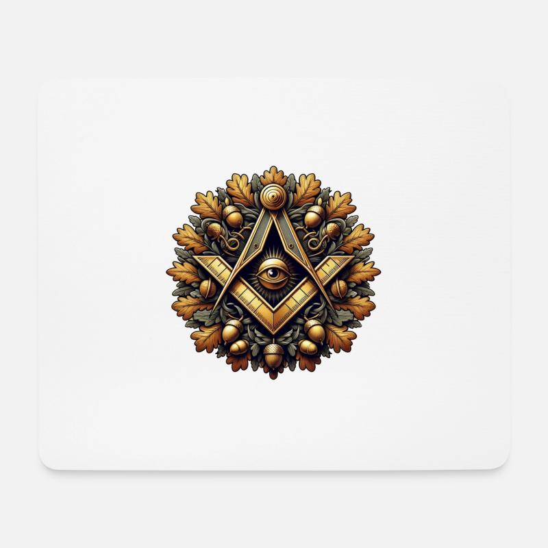 Freimaurer Logo - Mousepad (Querformat) - Weiß