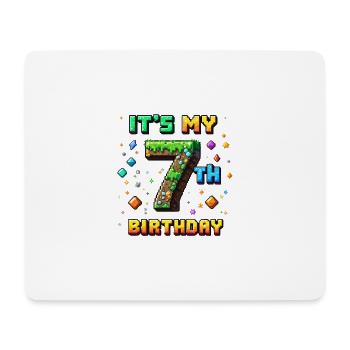 7. Geburtstag Kinder Pixel - Mousepad (Querformat) - Weiß - Vorne