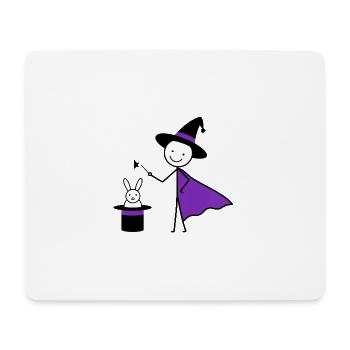 Strichmännchen als Zauberer zaubert Kaninchen Art - Mousepad (Querformat) - Weiß - Vorne