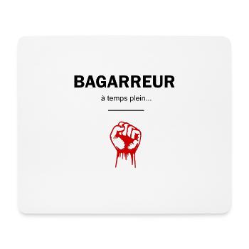 Bagarreur a temps plein - Tapis de souris (format paysage) - blanc - Devant
