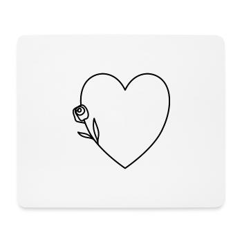 Heart Love Roses Symbol Flower In Love Partner - Mouse Pad (horizontal) - white - Front