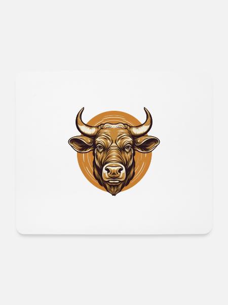 Portrait eines Ochsen - Mousepad (Querformat) - Weiß