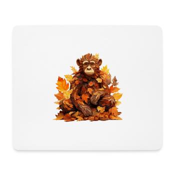 Chimpanzee lifts colorful foliage - Unique image - Mouse Pad (horizontal) - white - Front