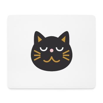 Japanisches Katzengesicht L Schwarz - Mousepad (Querformat) - Weiß - Vorne