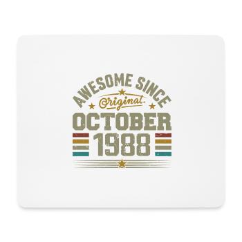 Né en Octobre 1988 | Anniversaire Octobre 1988 - Tapis de souris (format paysage) - blanc - Devant