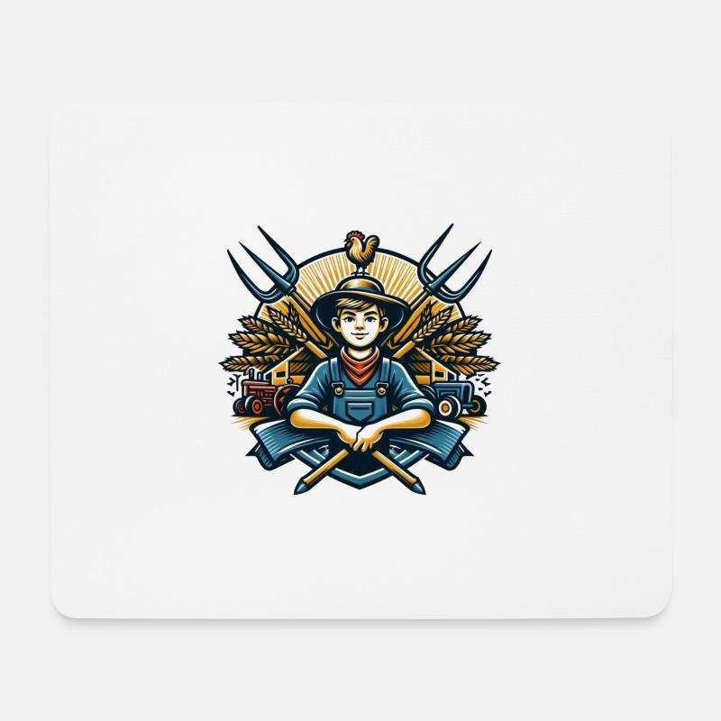 Junge vom Dorf Logo - Mousepad (Querformat) - Weiß