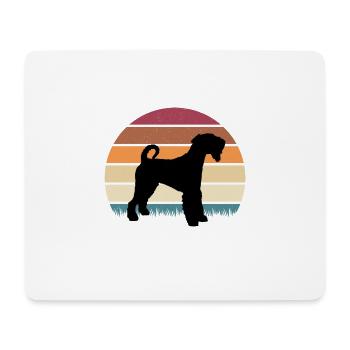 Airedale Terrier Vintage Premium - Mousepad (Querformat) - Weiß - Vorne