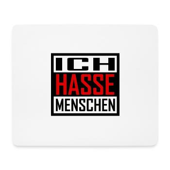 Ich hasse Menschen - 004B - Mousepad (Querformat) - Weiß - Vorne