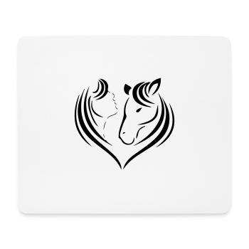 Cheval, tête, tête de cheval, équitation, silhouette, crinière - Tapis de souris (format paysage) - blanc - Devant