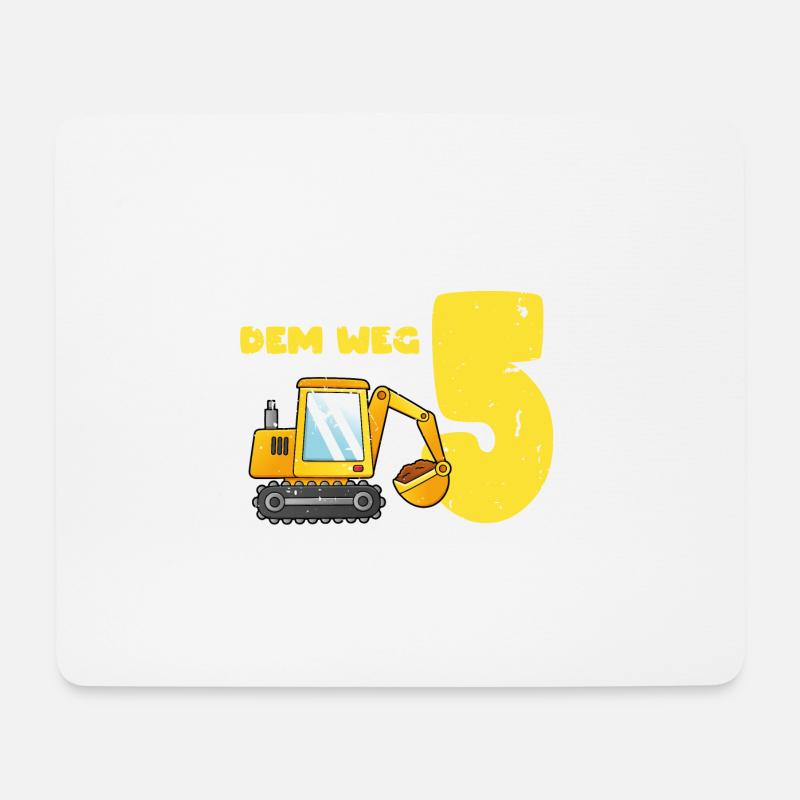 Aus dem Weg ich bin schon 5, Geschenkidee vintage - Mousepad (Querformat) - Weiß