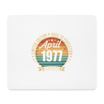 Cadeau d’anniversaire rétro vintage de Avril 1977 - Tapis de souris (format paysage) - blanc - Devant