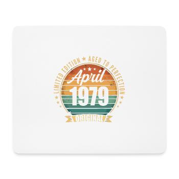 Vintage-Retro-Geburtstagsgeschenk aus April 1979 - Mousepad (Querformat) - Weiß - Vorne