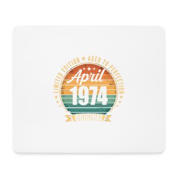 Cadeau d’anniversaire rétro vintage de Avril 1974 - Tapis de souris (format paysage) - blanc - Devant