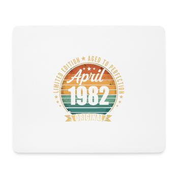 Vintage-Retro-Geburtstagsgeschenk aus dem April 1982 - Mousepad (Querformat) - Weiß - Vorne