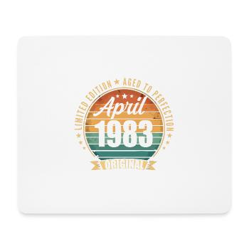 Cadeau d’anniversaire rétro vintage de Avril 1983 - Tapis de souris (format paysage) - blanc - Devant