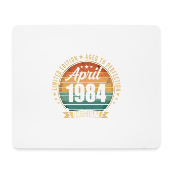 Cadeau d’anniversaire rétro vintage de Avril 1984 - Tapis de souris (format paysage) - blanc - Devant