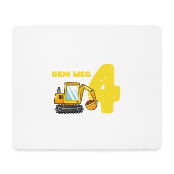 Aus dem Weg ich bin schon 4, Geschenkidee vintage - Mousepad (Querformat) - Weiß - Vorne