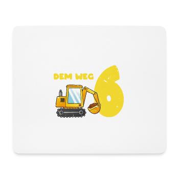 Aus dem Weg ich bin schon 6, Geschenkidee vintage - Mousepad (Querformat) - Weiß - Vorne