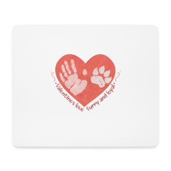 Valentinstag-Liebe: Pelzige und treue Kameradschaft - Mousepad (Querformat) - Weiß - Vorne