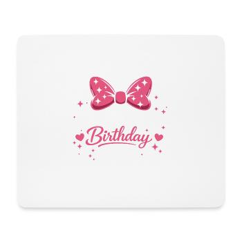 Girl's Birthday Design - Magic Pink Bow and E - Mouse Pad (horizontal) - white - Front