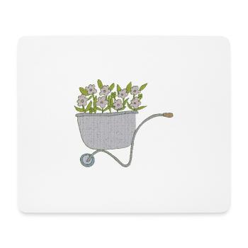schubkarren blumen - Mousepad (Querformat) - Weiß - Vorne