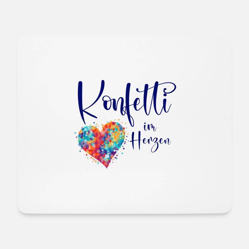 Köln Karneval Alaaf Jeck Party Konfetti Herz - Mousepad (Querformat) - Weiß