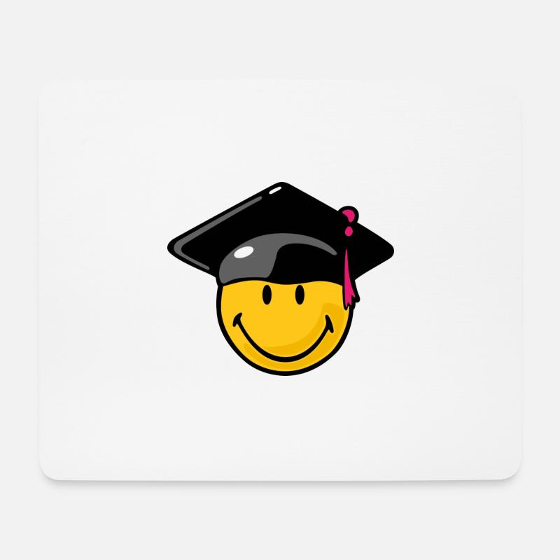 Smiley Graduation - Mousepad (Querformat) - Weiß
