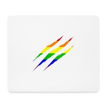 LGBT Rainbow scratches - Mouse Pad (horizontal) - white - Front