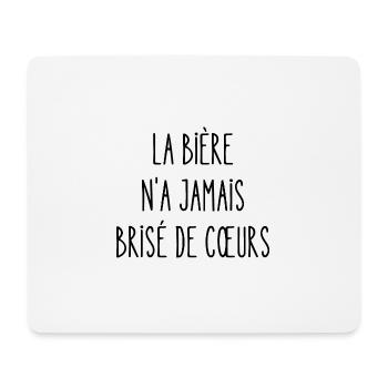 la bière n'a jamais brisé de coeurs - Tapis de souris (format paysage) - blanc - Devant