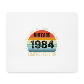 Vintage 1984 40 Years Old 40th Birthday Limited - Tapis de souris (format paysage) - blanc - Devant
