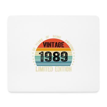 Vintage 1989 35 Years Old 39th Birthday Limited - Mouse Pad (horizontal) - white - Front