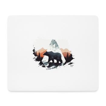 Abstrakter Bär in den Bergen - Mousepad (Querformat) - Weiß - Vorne