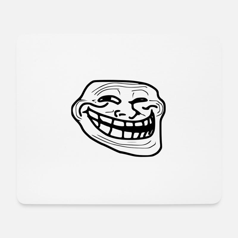 T Shirt TrollFace Rageface Meme - Mousepad (Querformat) - Weiß