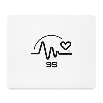 Heartbeat valentines day family day - Mousepad (Querformat) - Weiß - Vorne
