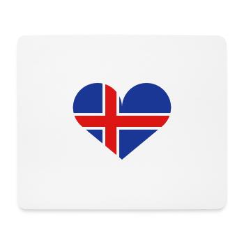 Isländische herzförmige Flagge - Mousepad (Querformat) - Weiß - Vorne