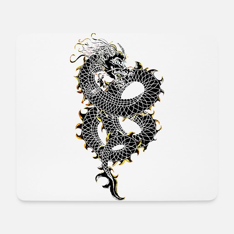 Chinesischer Drache Long - Mousepad (Querformat) - Weiß