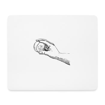 Hand mit Baseball - Mousepad (Querformat) - Weiß - Vorne