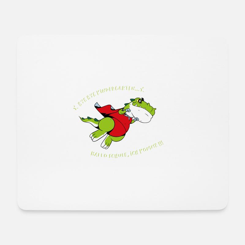 Dino Kindergarten Schule - Mousepad (Querformat) - Weiß