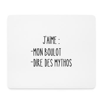 j'aime mon boulot - Tapis de souris (format paysage) - blanc - Devant