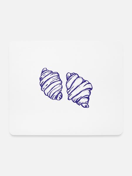 Duo Croissant in Indigo - Mousepad (Querformat) - Weiß