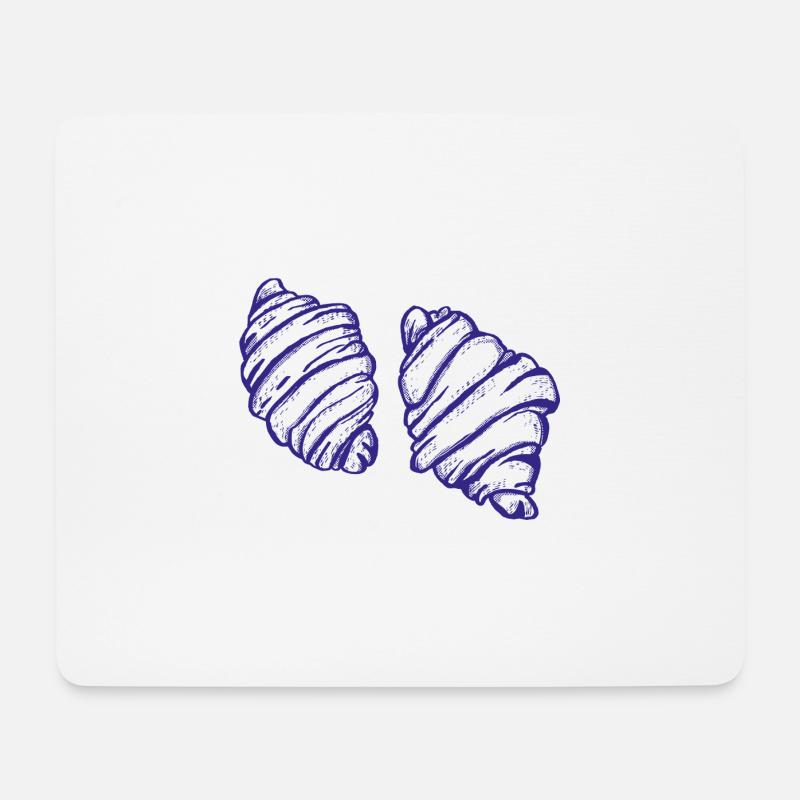Duo Croissant in Indigo - Mousepad (Querformat) - Weiß