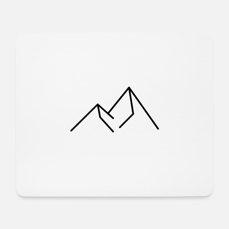 Alpen Berge Minimal - Mousepad (Querformat) - Weiß