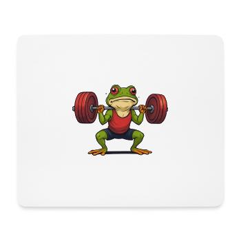 Muscular Weightlifting Frog - Mouse Pad (horizontal) - white - Front